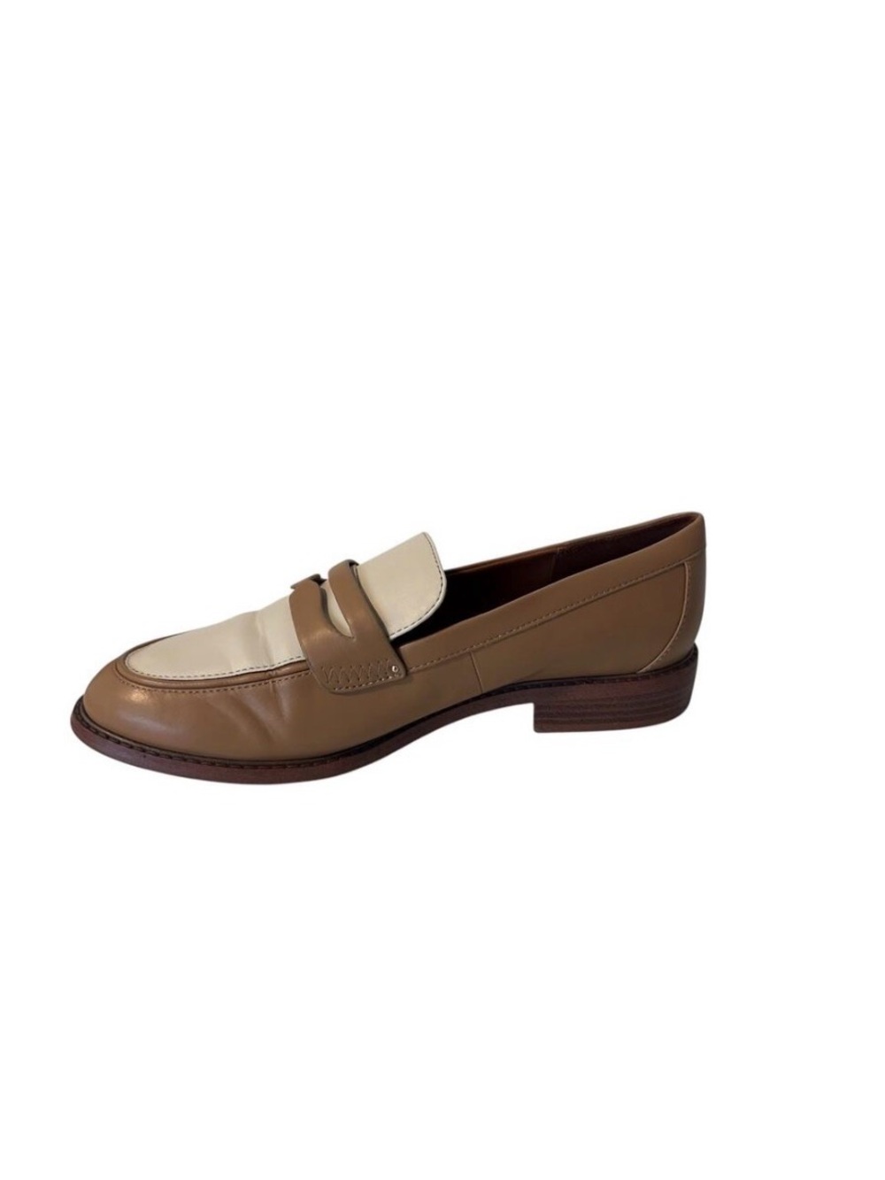 Franco Sarto Penny Loafers Brown White 10